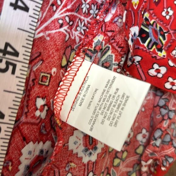 Abel the Label red bandana Lola Jaase high low dress anthropologie - Picture 11 of 14